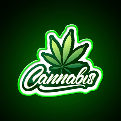 Logo 2 Hemp Inspired Green Leaf Led Neon Sign Rgb Color - Shineneon