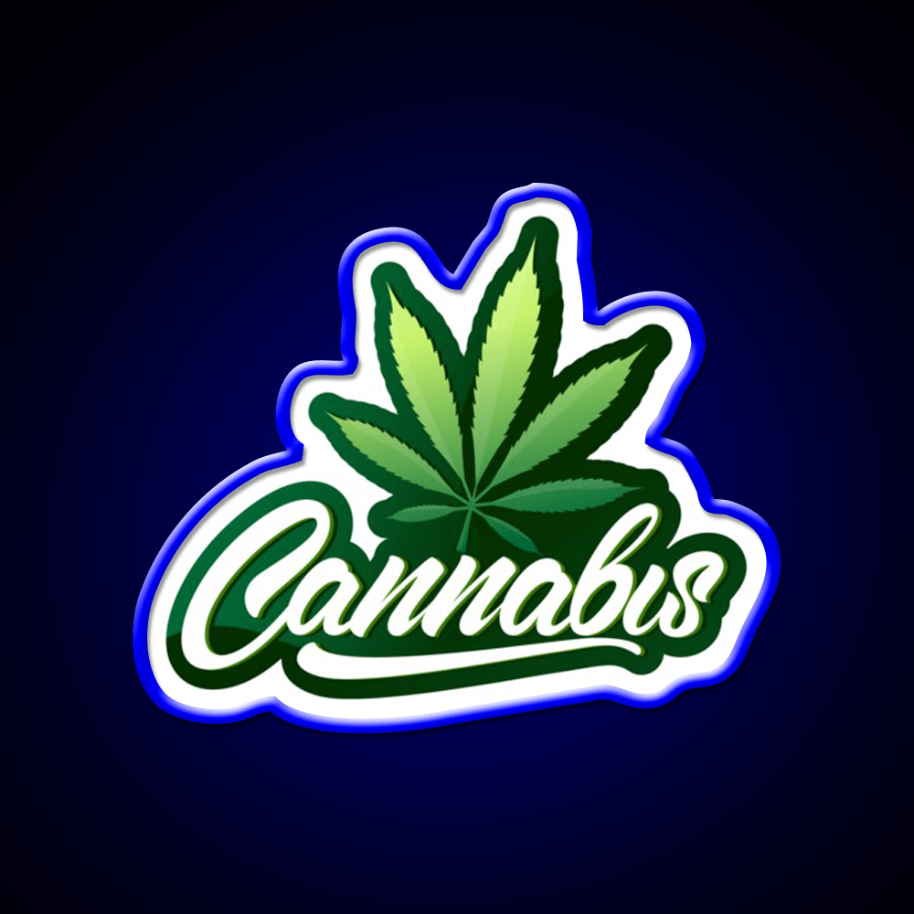 Logo 2 Hemp Inspired Green Leaf Led Neon Sign Rgb Color - Shineneon