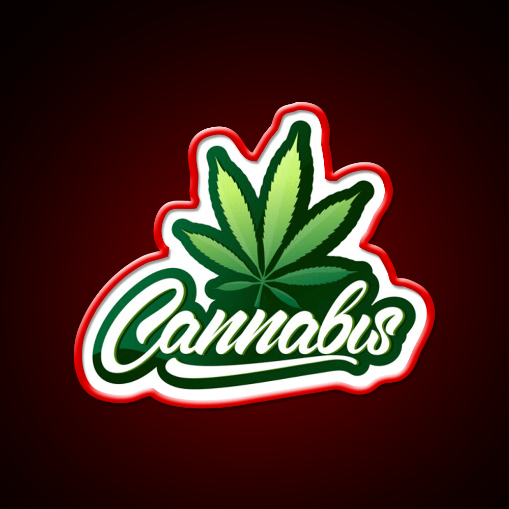 Logo 2 Hemp Inspired Green Leaf Led Neon Sign Rgb Color - Shineneon