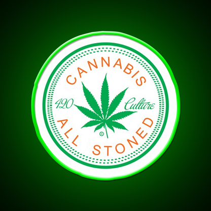 Logorythm Hemp Inspired Green Leaf Led Neon Sign Rgb Color - LED neon sign view 8