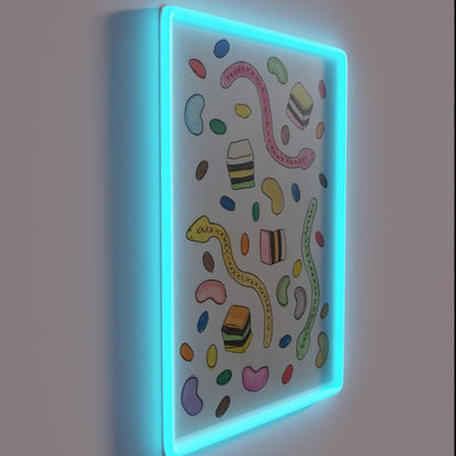 Lollies Rgb Led Neon Sign - LED neon sign close-up detail