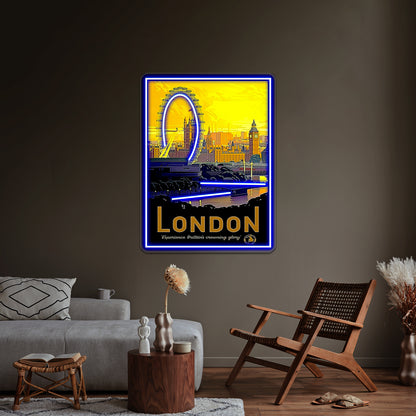 London Vintage Travel And Tourism Print Wall Artwork Neon Signs | Shineneon