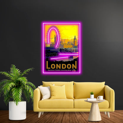 London Vintage Travel And Tourism Print Wall Artwork Neon Signs | Shineneon