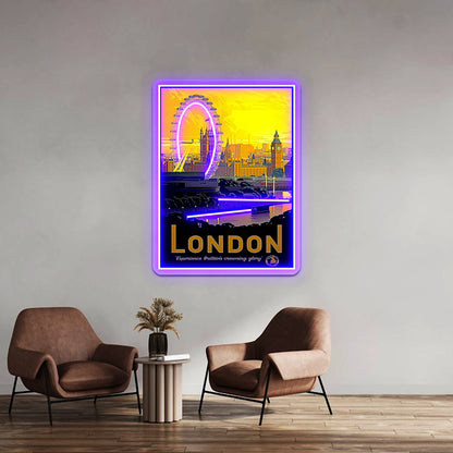 London Vintage Travel And Tourism Print Wall Artwork Neon Signs | Shineneon
