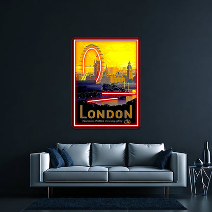 London Vintage Travel And Tourism Print Wall Artwork Neon Signs | Shineneon