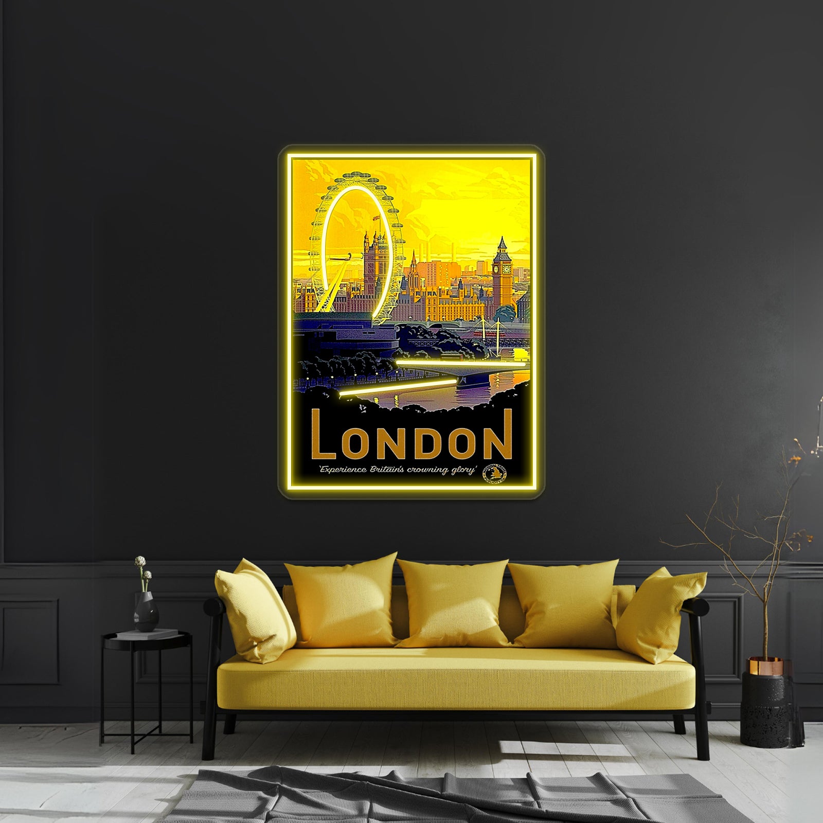 London Vintage Travel And Tourism Print Wall Artwork Neon Signs | Shineneon