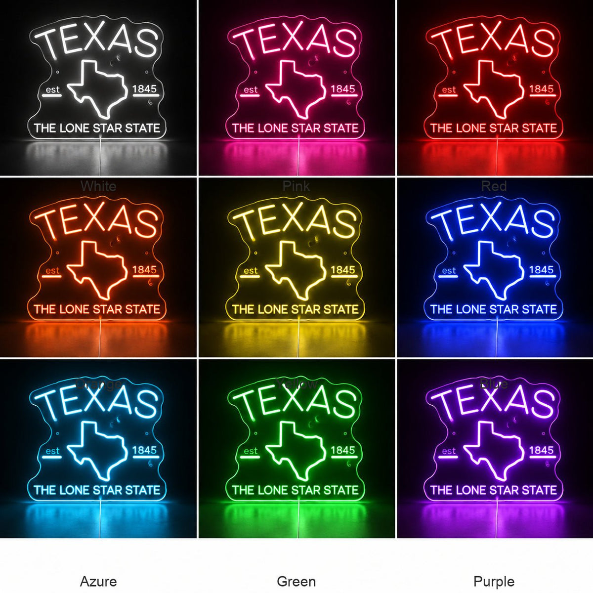 Lone Star State Texas Map LED Neon Sign - Shineneon