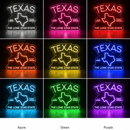 Lone Star State Texas Map LED Neon Sign - Shineneon