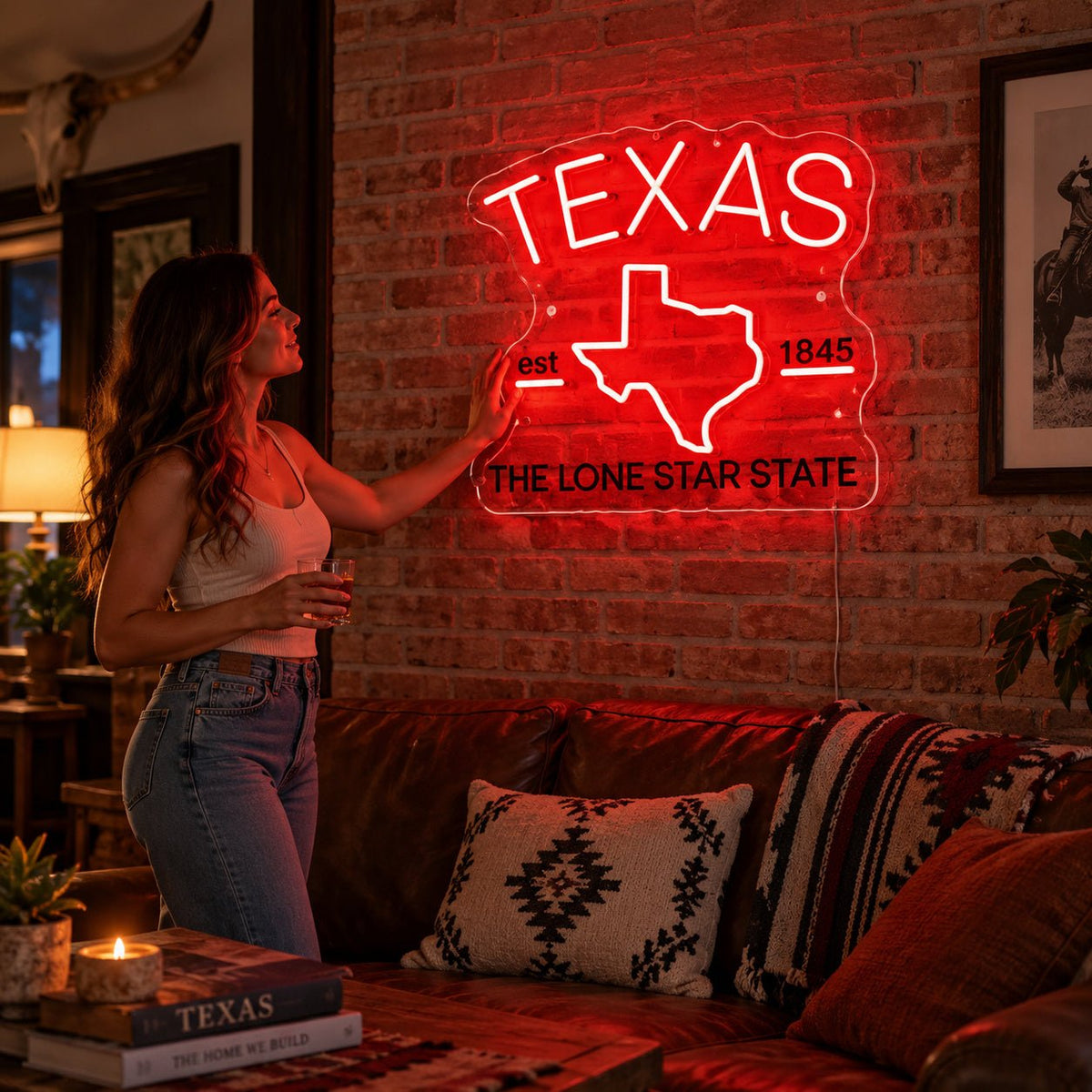 Lone Star State Texas Map LED Neon Sign - Shineneon