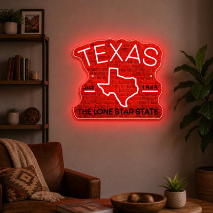 Lone Star State Texas Map Vintage LED Neon Sign - Shineneon