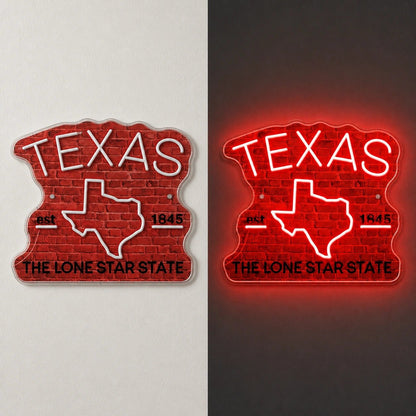 Lone Star State Texas Map Vintage LED Neon Sign - Shineneon