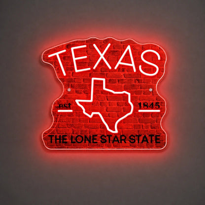 Lone Star State Texas Map Vintage LED Neon Sign - Shineneon
