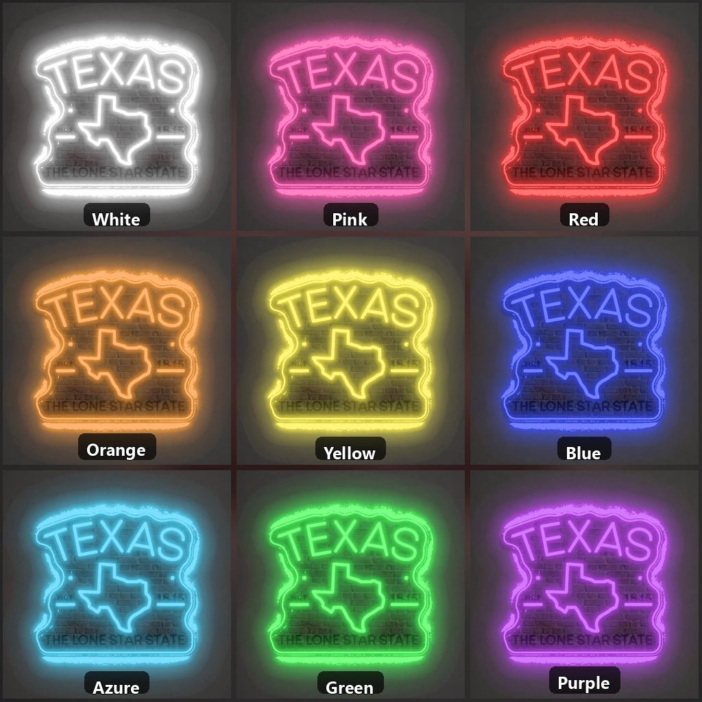 Lone Star State Texas Map Vintage LED Neon Sign - Shineneon