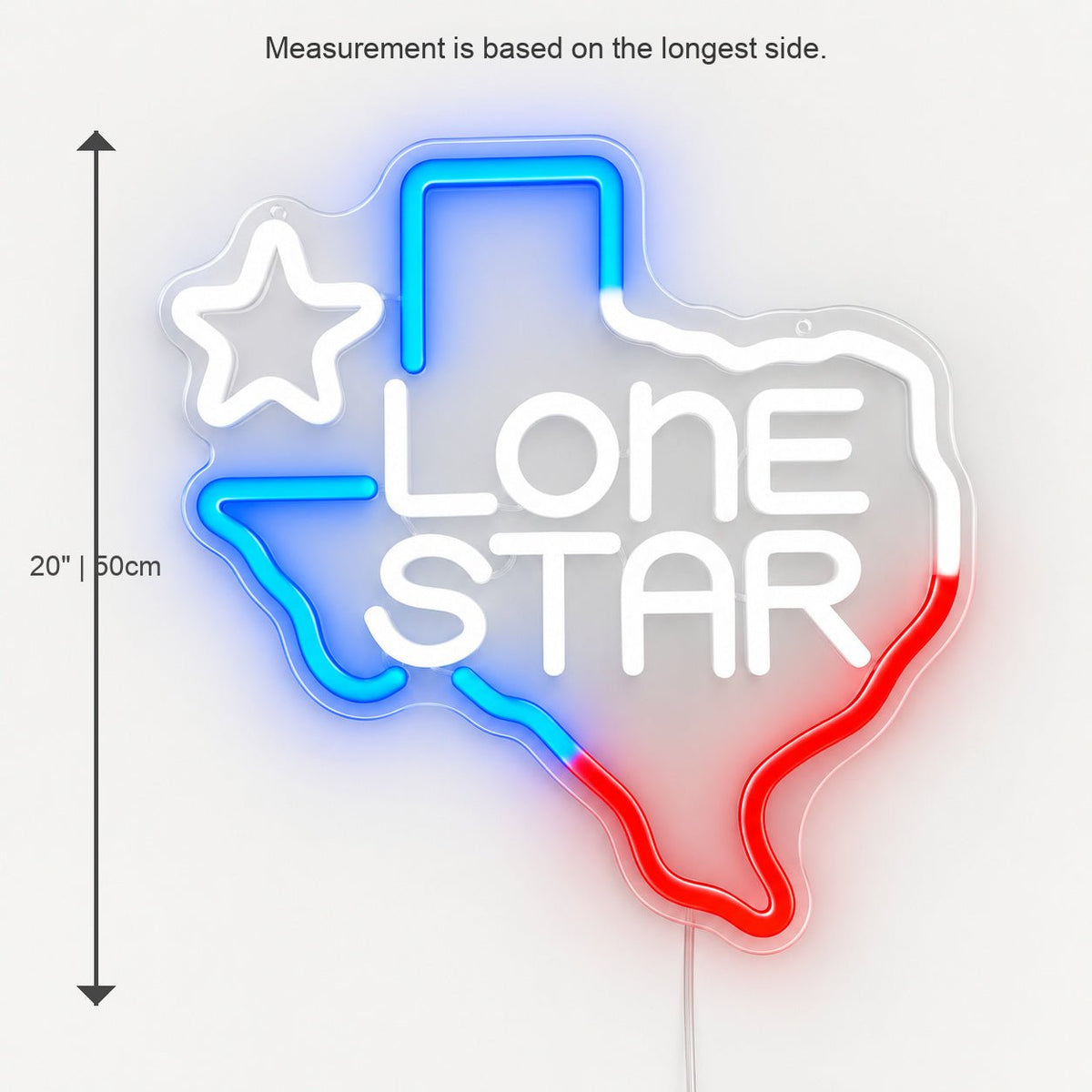 Lone Star Text Texas Outline Garage LED Neon Sign - Shineneon