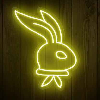 Long-Ear Bunny Bright Yellow LED Neon Sign for Easter Indoor Theme Decor | Shineneon