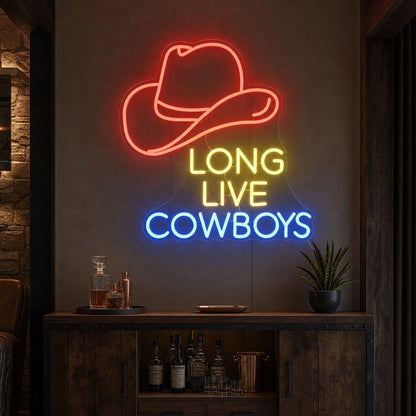 Long Live Cowboys Hat LED Neon Sign size image