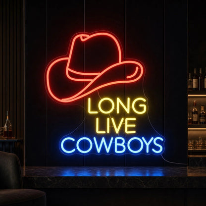 Long Live Cowboys Hat LED Neon Sign - Shineneon