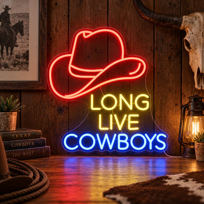 Long Live Cowboys Hat LED Neon Sign Garage Neon Sign - Shineneon