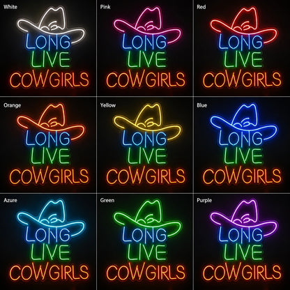 Long Live Cowgirls Neon Sign Wall Art LED Neon Sign color grid