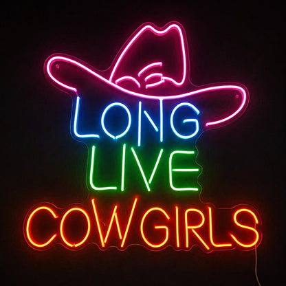 Long Live Cowgirls Neon Sign Wall Art LED Neon Sign main product image