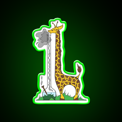 Long Long Giraffe Bong Hemp Inspired Green Leaf Led Neon Sign Rgb Color - LED neon sign view 8