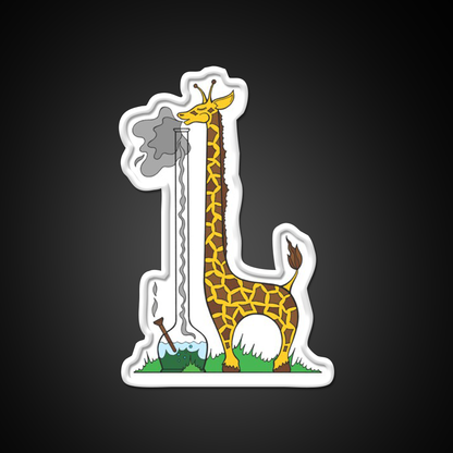 Long Long Giraffe Bong Hemp Inspired Green Leaf Led Neon Sign Rgb Color