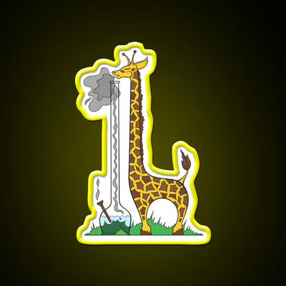 Long Long Giraffe Bong Hemp Inspired Green Leaf Led Neon Sign Rgb Color - LED neon sign view 7