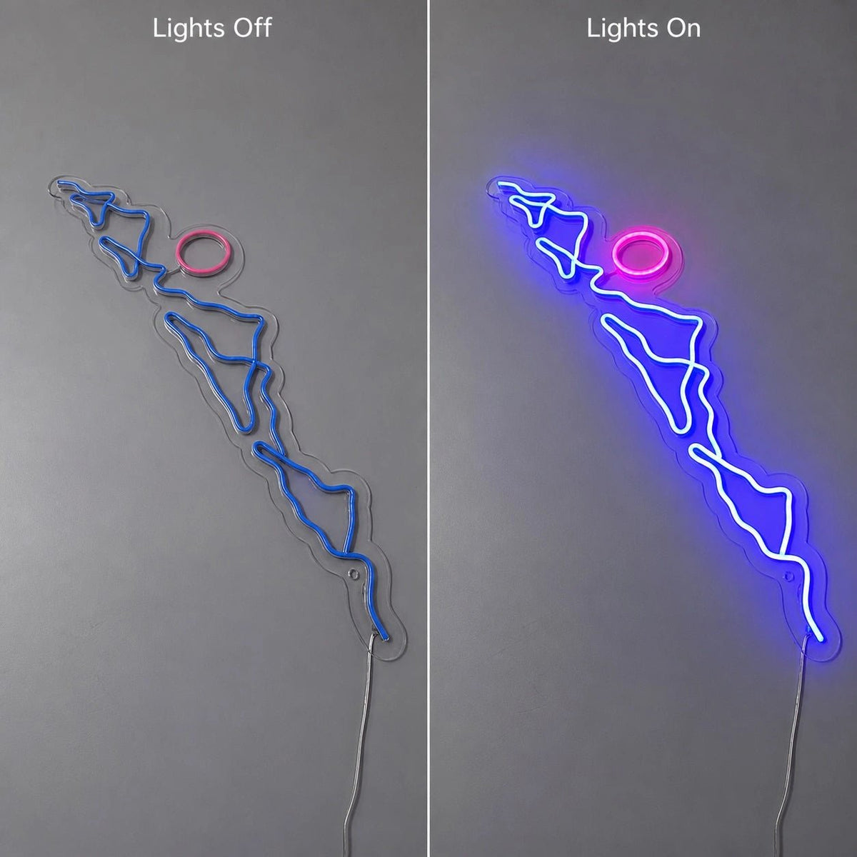 Long Mountain Ridge And Sun LED Neon Sign - Shineneon