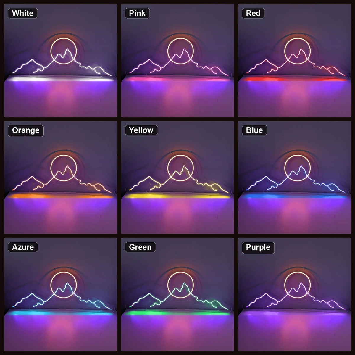 Long Mountain Ridge And Sun Man Cave LED Neon Sign Home Garage Wall Decoration - Shineneon