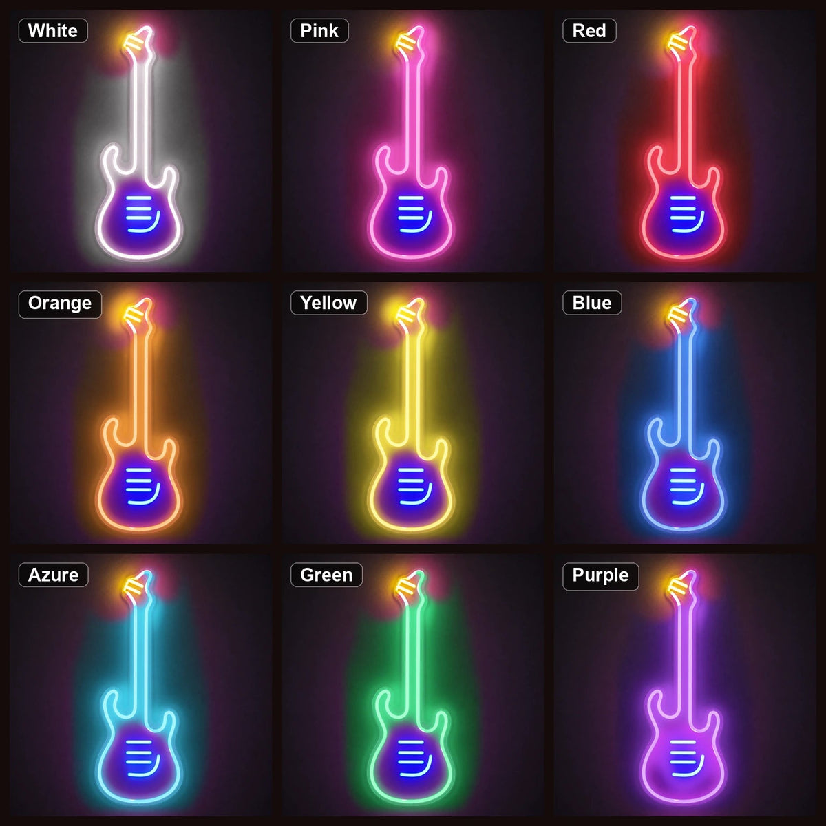Long Neck Electric Guitar LED Neon Sign - Shineneon
