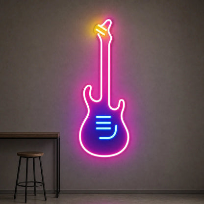 Long Neck Electric Guitar LED Neon Sign Man Cave Neon Sign - Shineneon