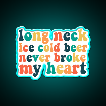Long Neck Ice Cold Beer Bar Decor Led Neon Sign Rgb Color - Size and dimension reference