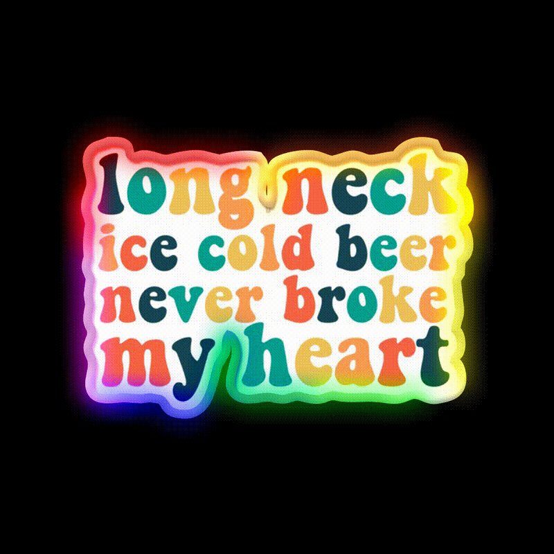Long Neck Ice Cold Beer Bar Decor Led Neon Sign Rgb Color - LED neon sign close-up detail