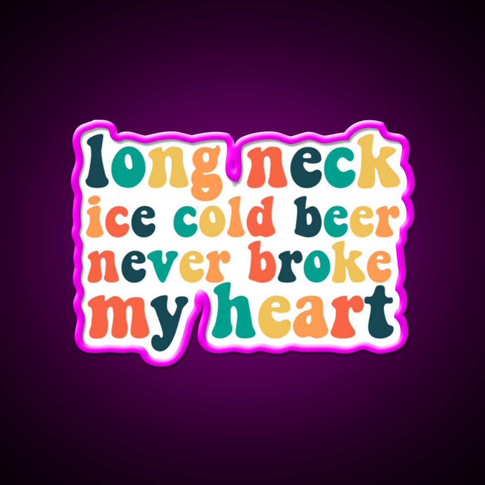 Long Neck Ice Cold Beer Bar Decor Led Neon Sign Rgb Color - Neon sign mounted on wall in room