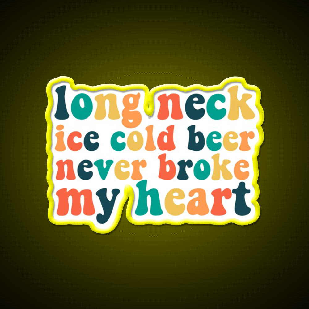 Long Neck Ice Cold Beer Bar Decor Led Neon Sign Rgb Color - Custom LED neon sign front view