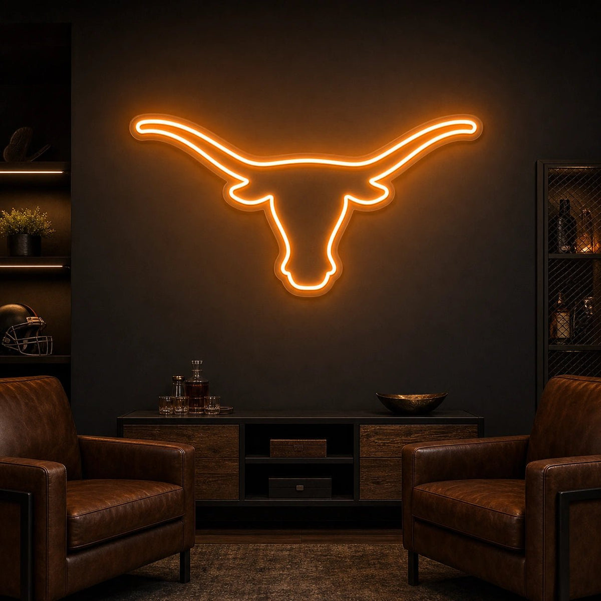 Longhorn Bull Head Man Cave LED Neon Sign Garage Neon Sign - Shineneon