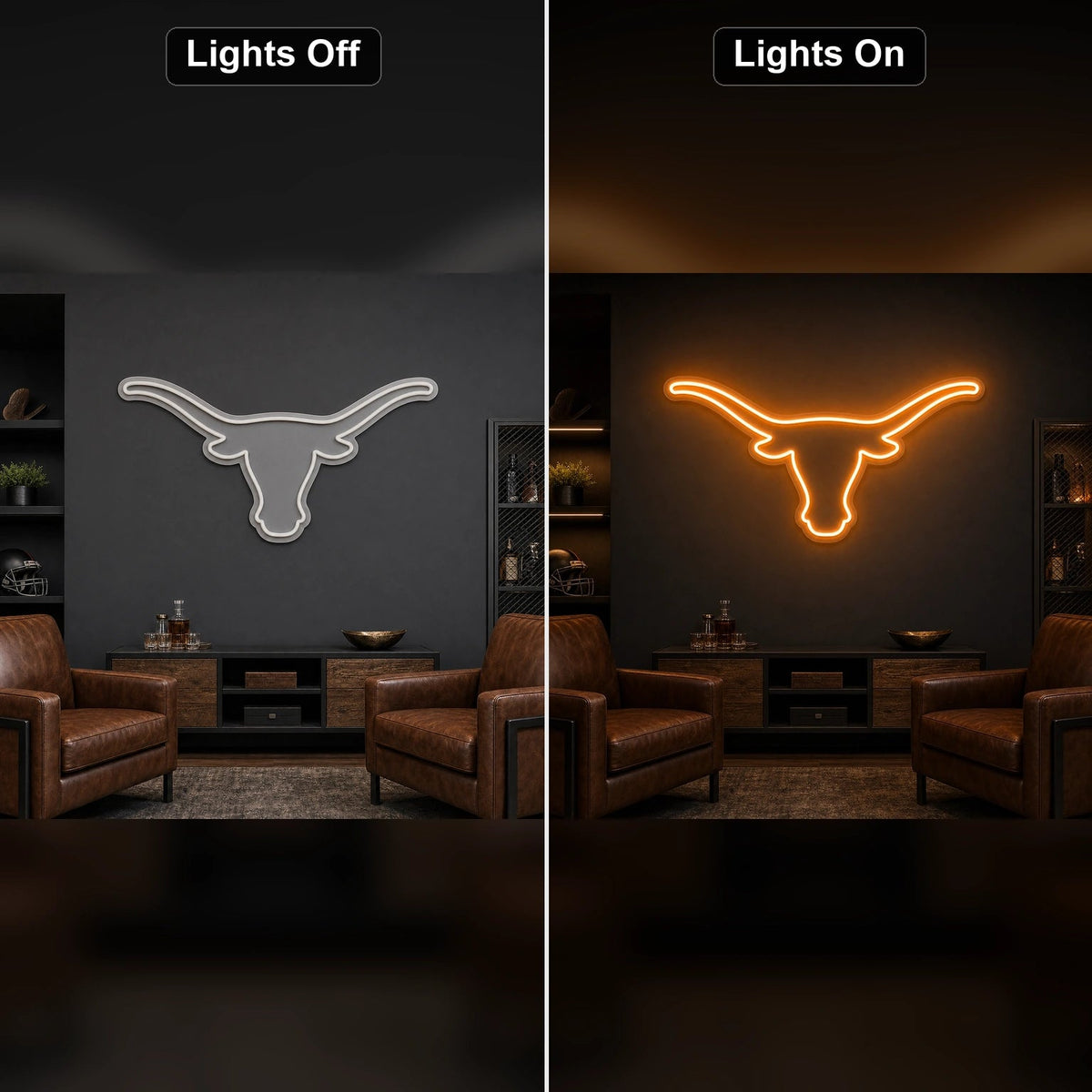 Longhorn Bull Head Man Cave LED Neon Sign Garage Neon Sign - Shineneon