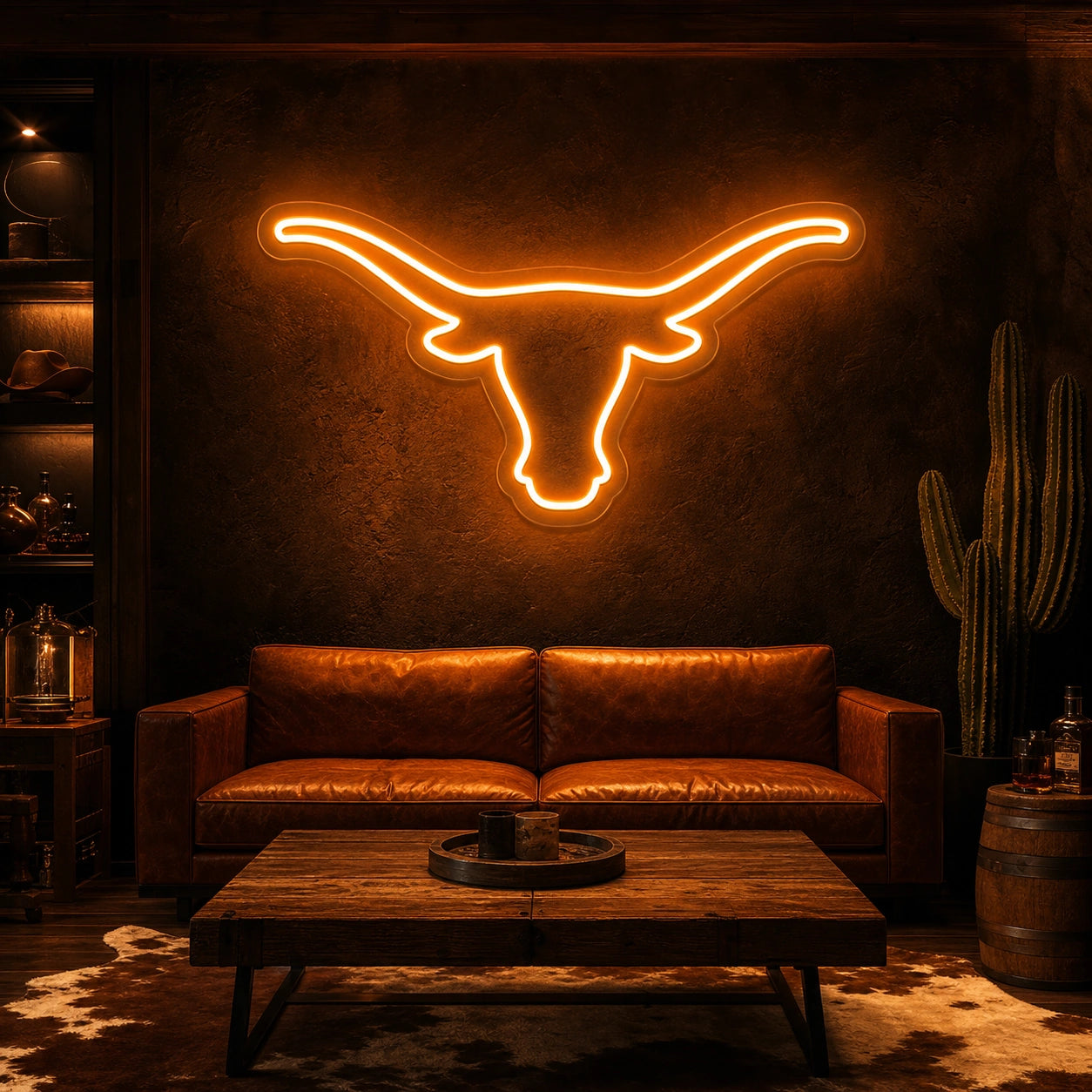 Longhorn Bull Head Man Cave LED Neon Sign Home Garage Wall Decoration high-converting product image