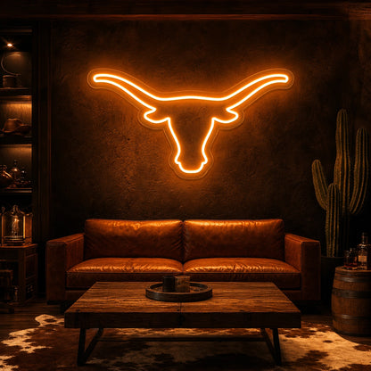 Longhorn Bull Head Man Cave LED Neon Sign Home Garage Wall Decoration high-converting product image