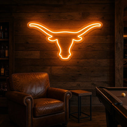Longhorn Bull Head Man Cave LED Neon Sign Home Garage Wall Decoration - Shineneon