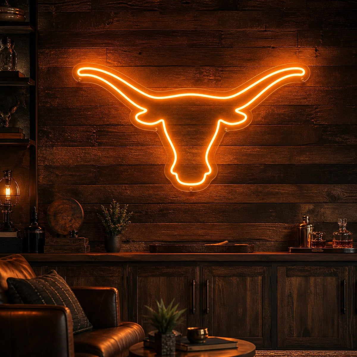 Longhorn Bull Head Man Cave LED Neon Sign Man Cave Neon Sign - Shineneon