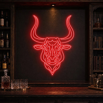 Longhorn Bull LED Neon Sign high-converting product image