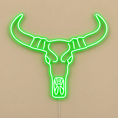 Longhorn Bull Skull Wall Decor LED Neon Sign - Shineneon