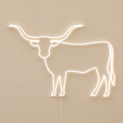 Longhorn Cattle Couch Cowboy Hat LED Neon Sign - Shineneon