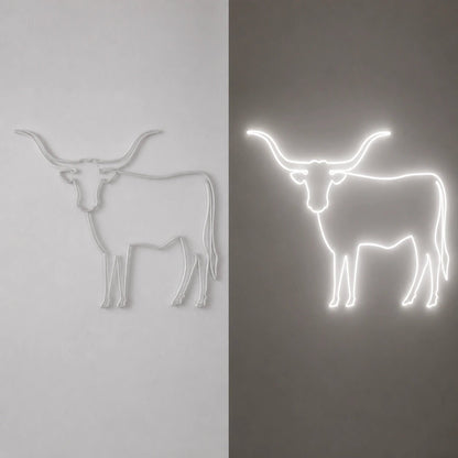 Longhorn Cattle Couch Cowboy Hat Vintage LED Neon Sign - Shineneon