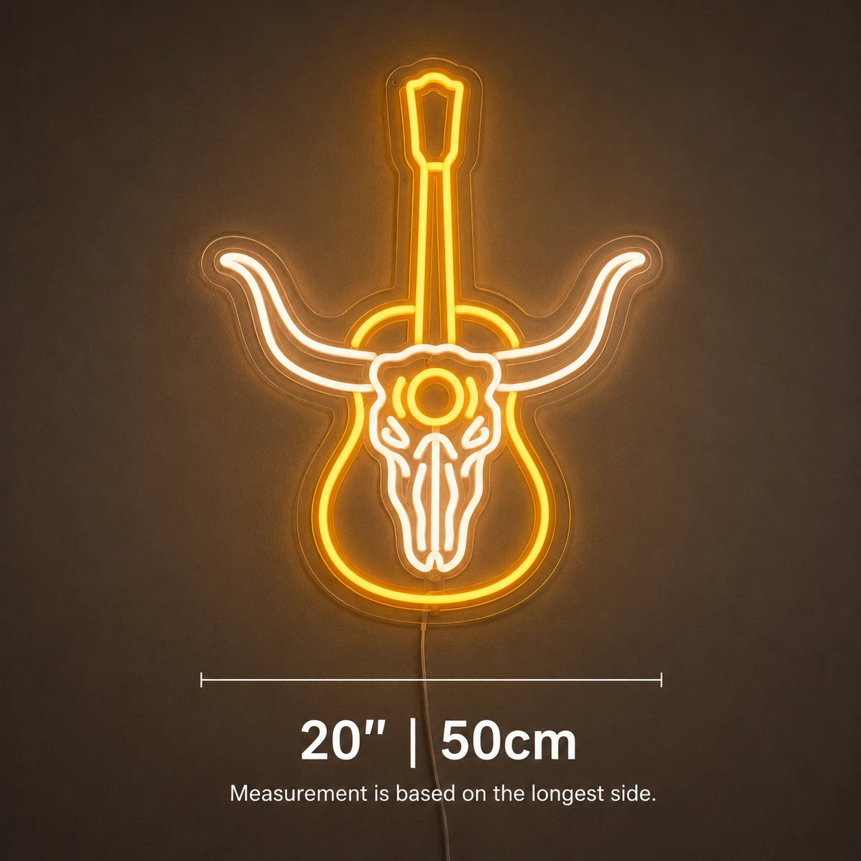Longhorn Guitar Bar Neon Sign LED Neon Sign size image
