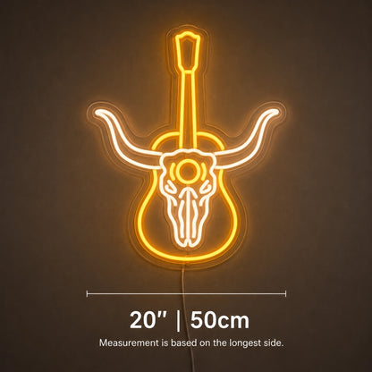 Longhorn Guitar Bar Neon Sign LED Neon Sign size image