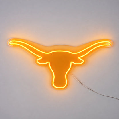 Longhorn Head Outline Vintage LED Neon Sign main product image