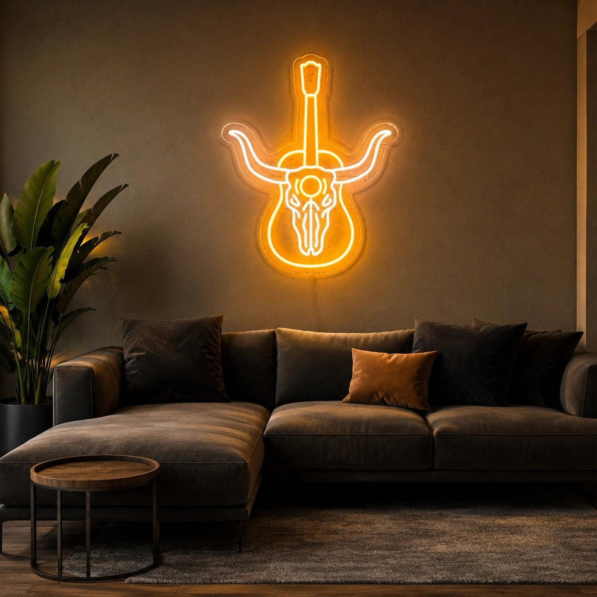 Longhorn Skull Guitar LED Neon Sign - Shineneon
