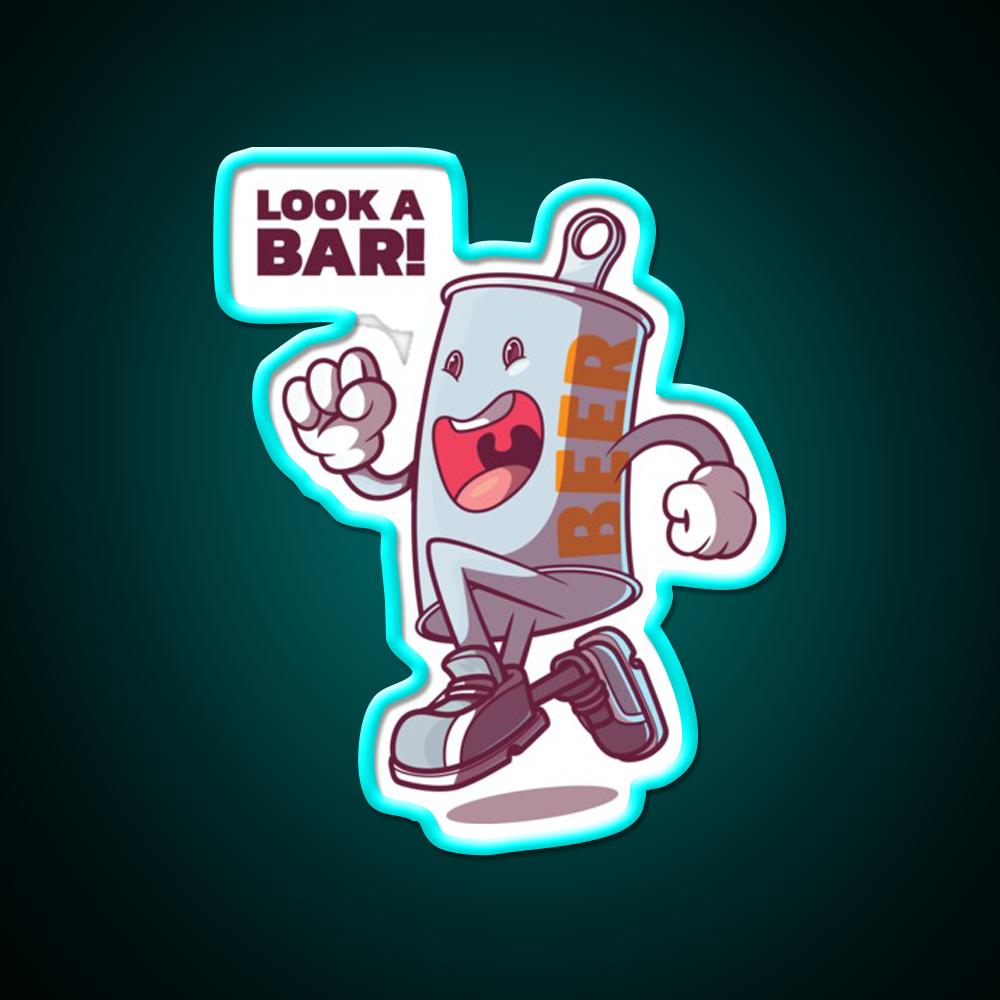 Look A Bar Beer Can Loves A Drink In A Bar Man Cave Bar Led Neon Sign Rgb Color